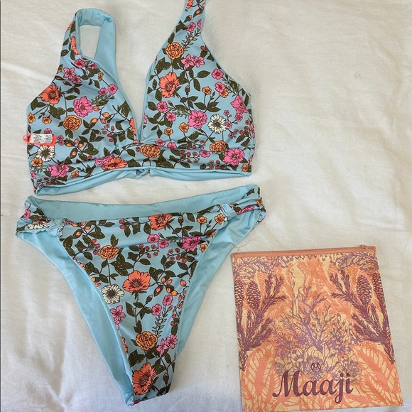 Maaji Blue Floral Bikini Set L - Picture 1 of 3